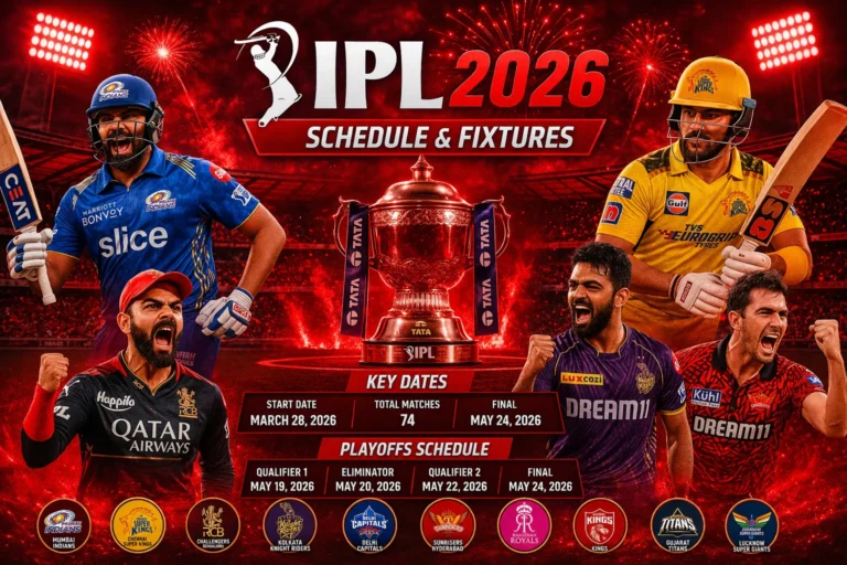 IPL 2026 Schedule, Fixtures & Complete Timetable (Indian Premier League)